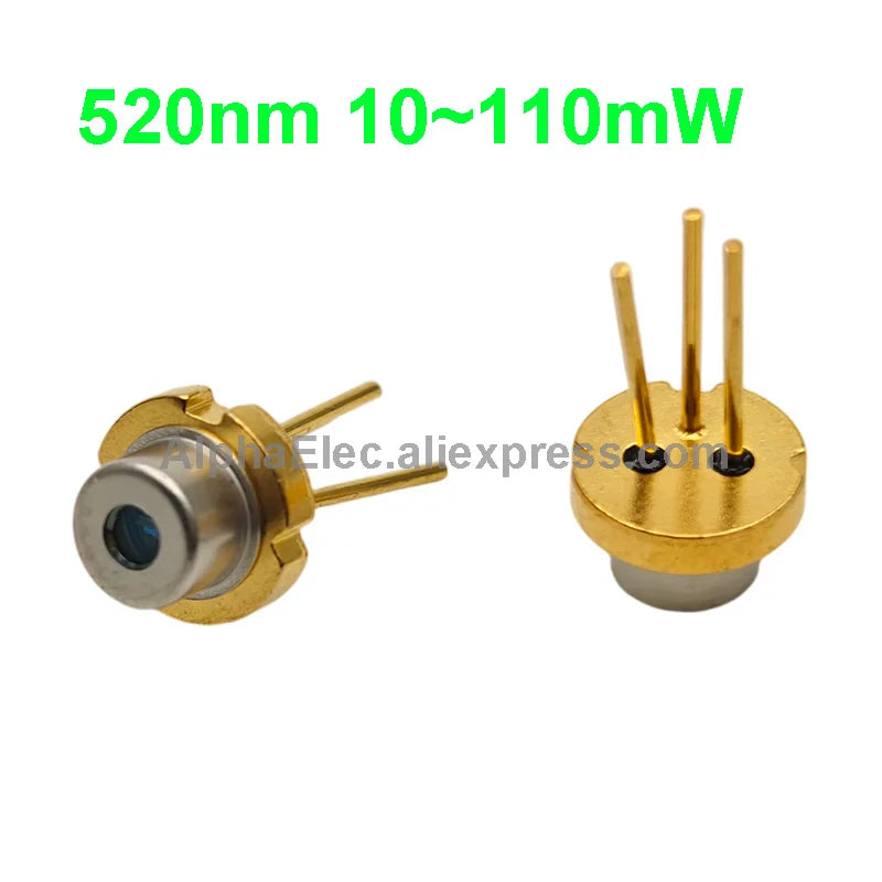 1piece 520nm 10mW Green Laser Diode TO56 PLT5 510/516FA/520EA/520B TO38 PLT3-520D 3.8mm 515nm 518nm 20mW 30mW 50mW 110mW LD