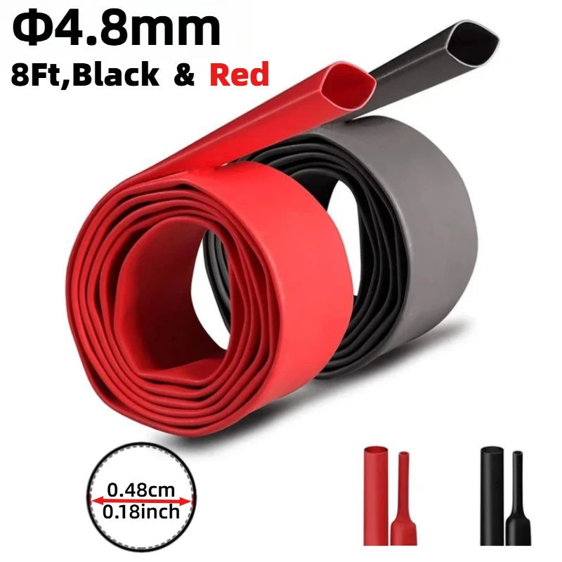 8ft/ 2.4m Length Heat Shrink Tubing Kit, 3:1 Ratio Marine Heat Shrink, Large Marine Dual Wall Adhesive Shrinkable Wire Wrap Tube