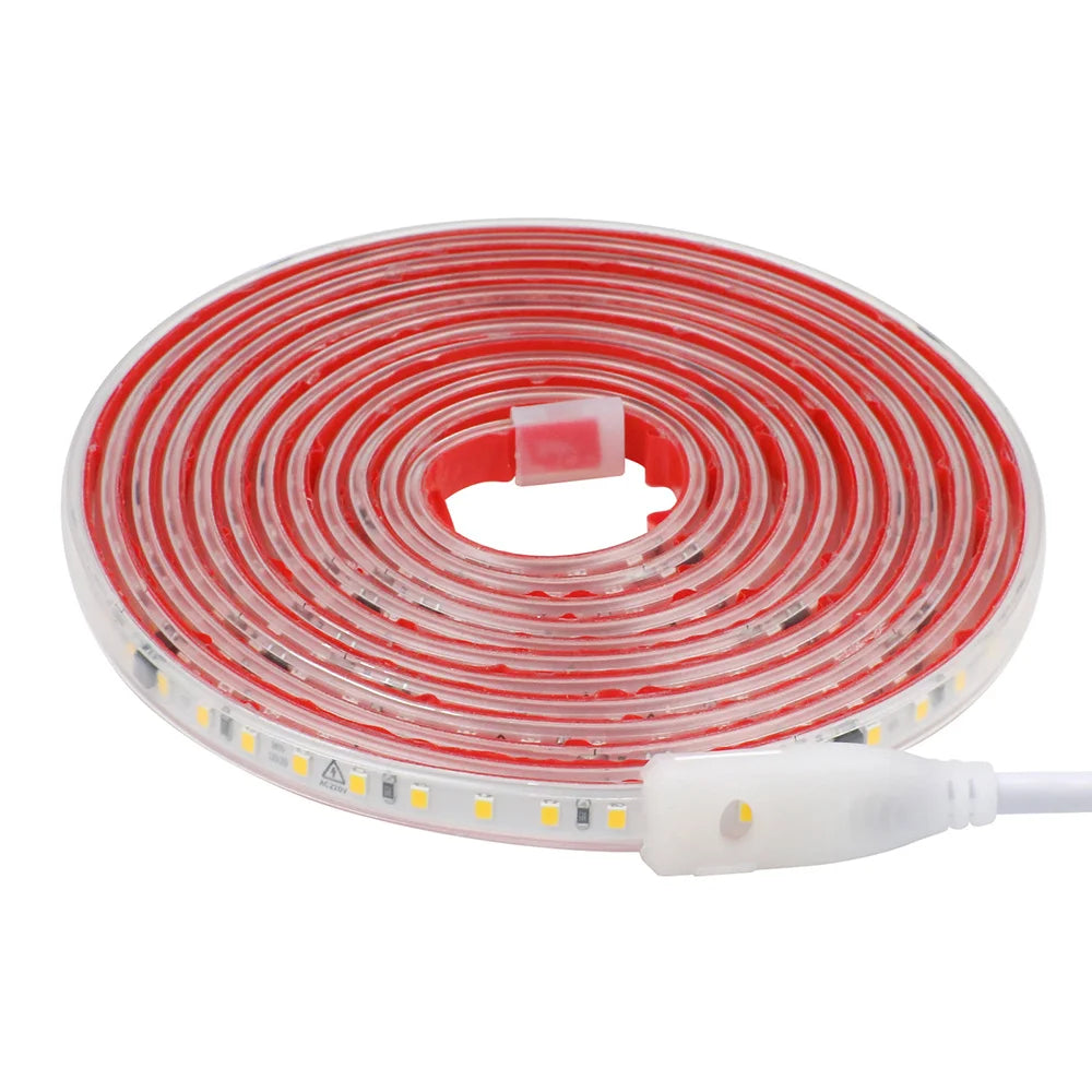 AC 220V 2835 LED Strip Light Waterproof IP67 120 LEDs Flexible Tape Lamp with IC Home Lighting White 0.5m 1m 2m 5m 10m 20m 50m
