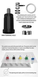 QSS 10pcs 4mm Safety Banana Socket Panel Socket Banana Plug Jack Electrical Connector Tool