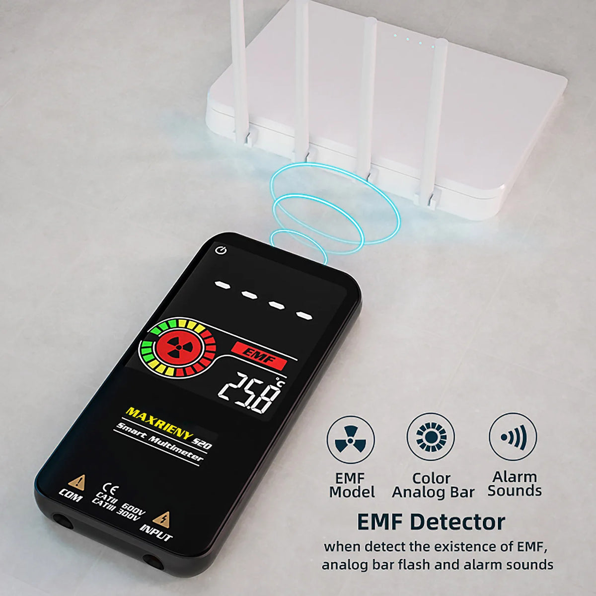Smart Digital Multimeter USB Rechargeable True RMS EBTN DC AC Voltage Capacitance Ohm Diode NCV Hz Live WireTester