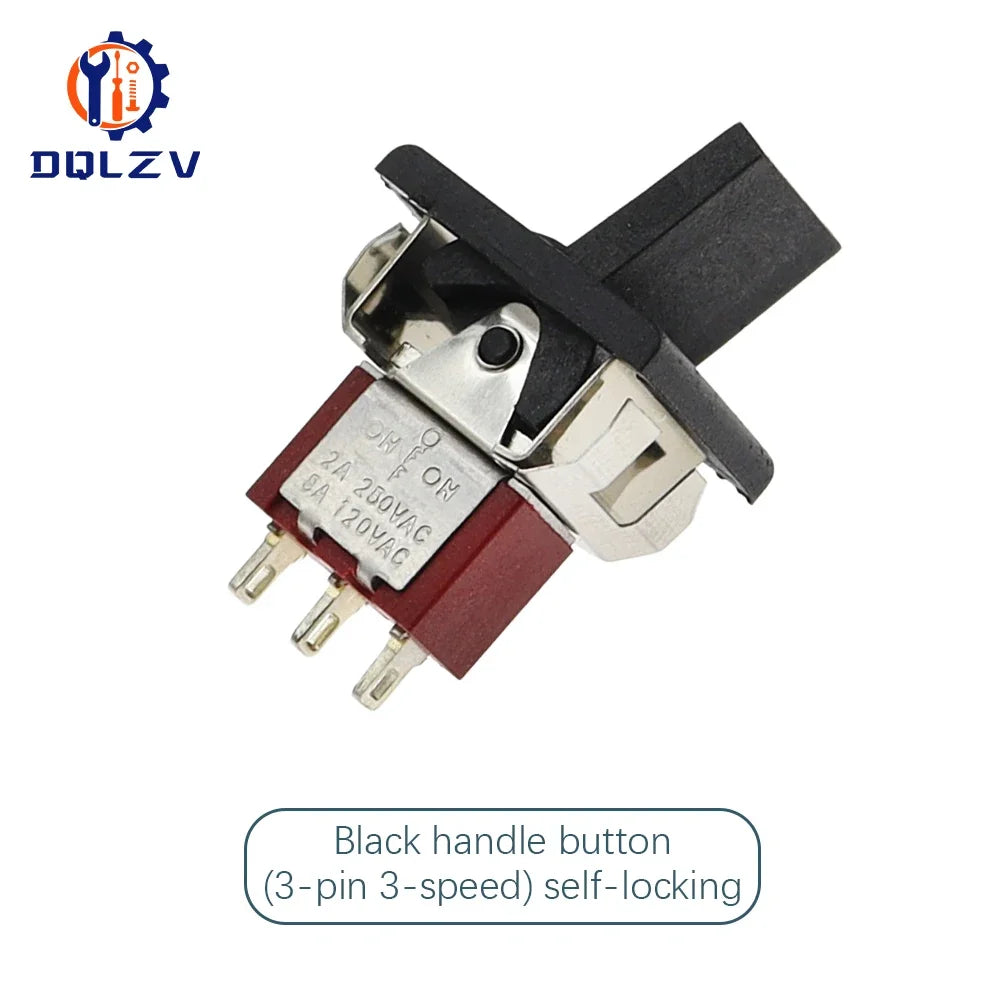 SPDT DPDT Reset Latching Toggle Switch RLS-102 5A 125V 3A 250 AC Mini 3 6PIN ON-ON ON-OFF-ON Rocker Switch Lights Motors