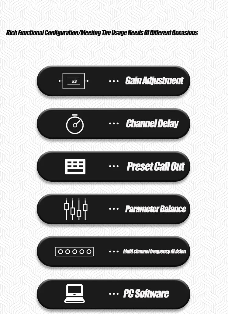 PaulKitson Professional Digital Signal Processor 4In 8Out 4.8SP DSP Speaker Management Professional Audio Stage Equipment System