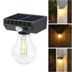 Solar Wall Lights Outdoor with 3 Lighting Modes & Motion Sensor, Solar Porch Light with 2 Bulbs, Waterproof Solar Wall Sconce