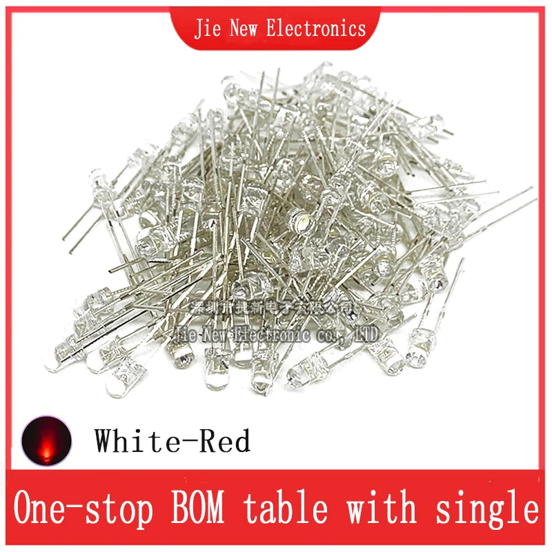 3mm 5mm LED Diode Assorted Kit White Green Red Blue Yellow Orange F3 F5 Leds Light Emitting Diodes Electronic Kit