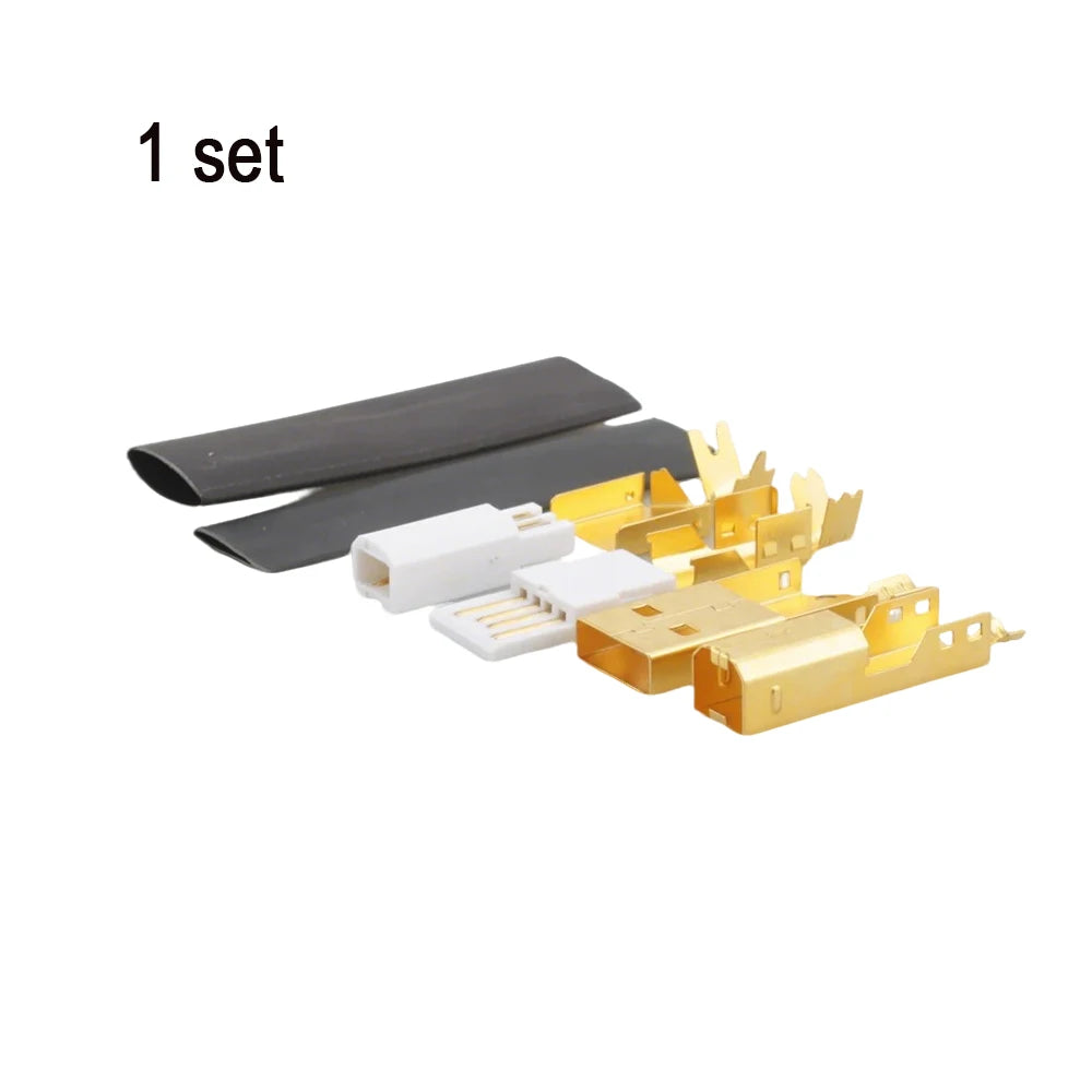 Hi-End Gold Plated USB A To B Connector Type A-B Plug DIY HiFi USB Cable Replacement Audio Grade USB Wire Repair Spare Parts