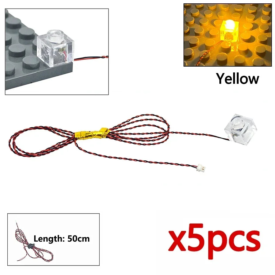 Flash Lamp City Street Light Bricks DIY 0.8mm Pin 1x1 1x2 1x4 Length 50cm SMD LED 2835  Remote Control Building Block