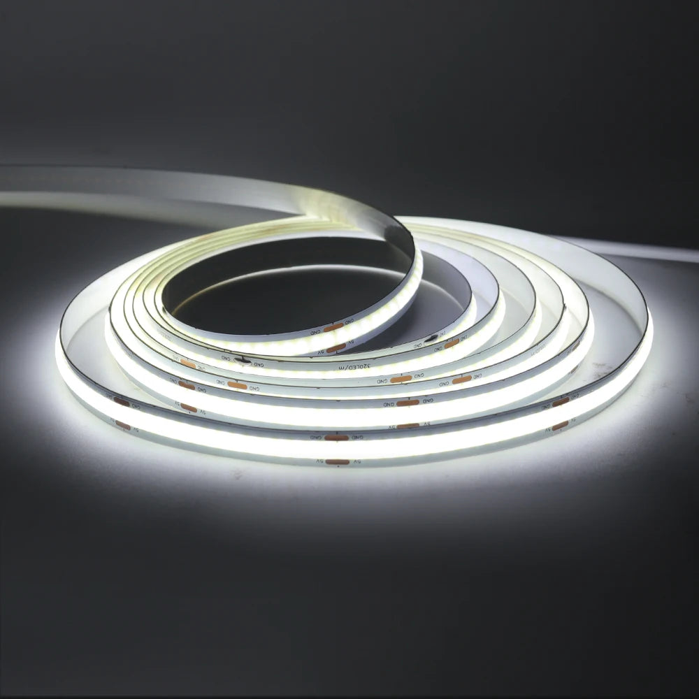 3AA Battery Box 5V COB Led Strip 320LEDs/M 8MM PCB For Room TV Backlight Flexible Tape Light Ice Blue/Red/Green/Pink/White/Warm