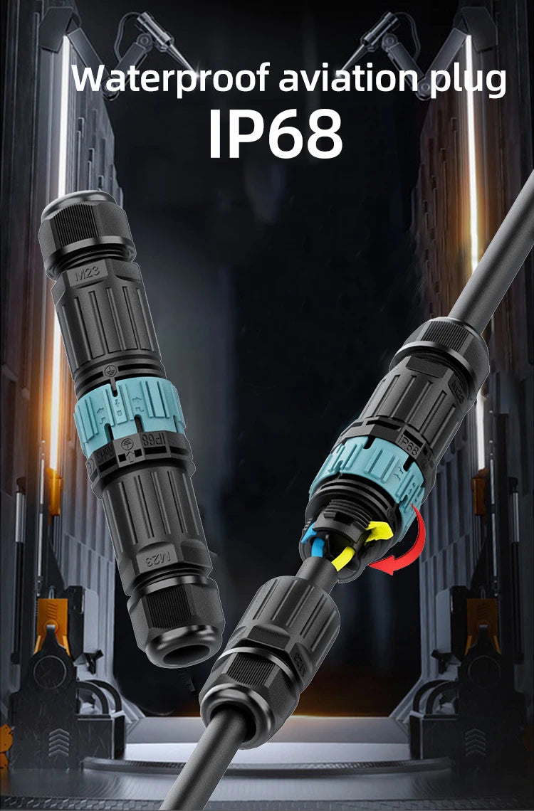 P23 quick connection waterproof connector IP68 waterproof connector male and female aviation plug LED adapter cable connection
