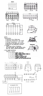 10pcs/lot Slide Type SMT SMD Dip Switch, 2.54mm Pitch 2 Row 4 Pin 2 Position / 8 pin 4 Position / 16 pin 8 Position