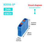 Wire Electrical Connectors Wire Push-in Terminal Block multiple in multiple out Connector Mount On Din Rail with fixing Hole