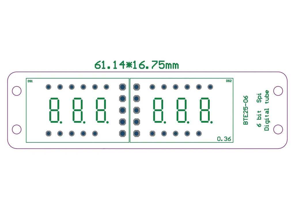 MAX7219 0.36 Inch 6 Bits Digital LED Display 7 Segment Module 6 Color Available for Arduino STM32 STC AVR ESP32 Unwelded