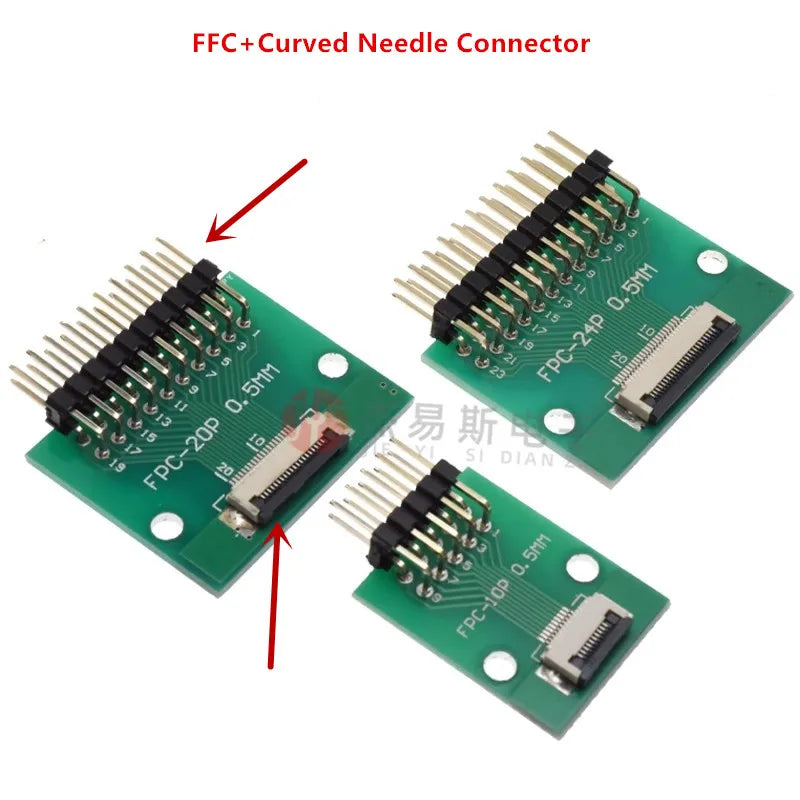 FPC/FFC Adapter Board Welded 0.5mm/1.0mm Pitch Connector Turned Straight Into 2.54 Flexible Cable Adapter Seat 4P 6 8P 10P~80Pin
