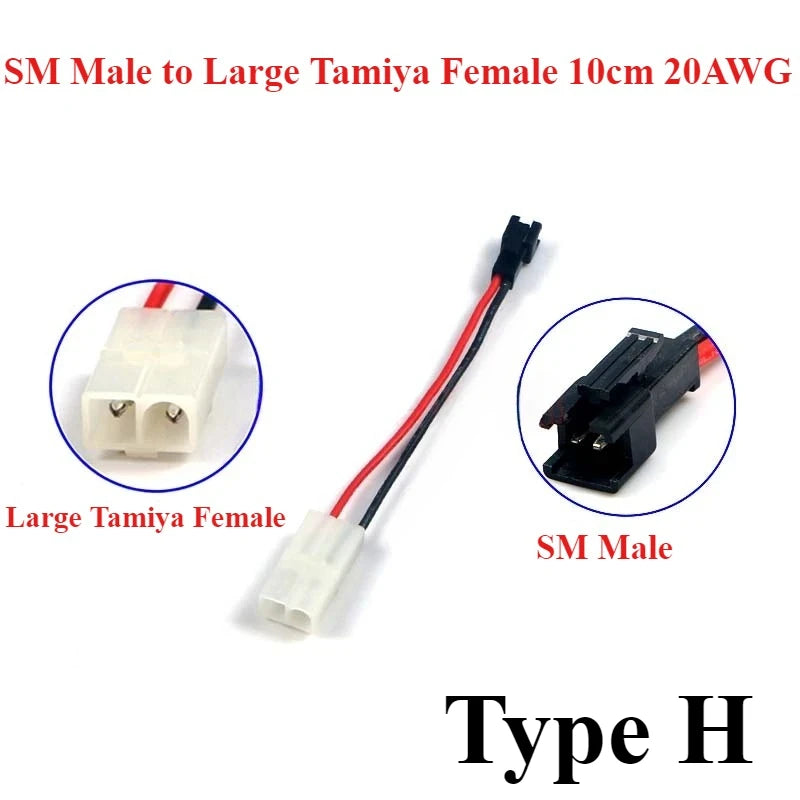 Male/Female Deans SM Plug to Tamiya Connector Conversion Cable 10cm 20AWG Silicon Wire For RC Drone Car Boat Quadcopter Battery