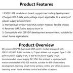 DC 5-60V 2/4 Way Mos Switch Module On-Board Esp32-32E Module Wifi Bluetooth ESP Development Board Type C