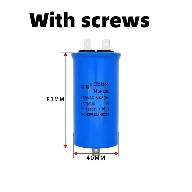 CBB65 14UF 450V Automatic Washing Machine Starting Capacitor Single Insert 450VAC