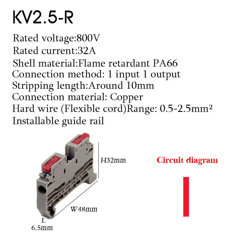 Wire Connectors Rail Type Electrical Quick Terminal Block Direct Insertion Instead Of UK ST PT Docking For Parallel Connection