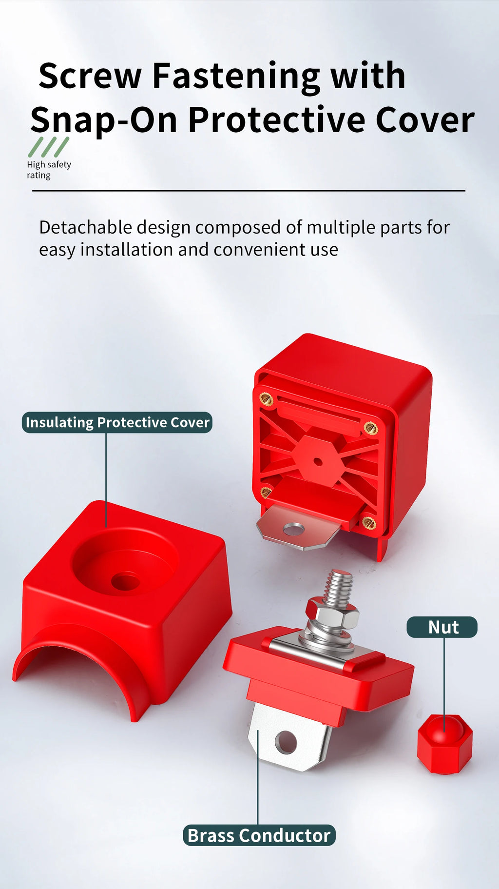 M6 M8 High Current Energy Storage Terminal All Copper Binding Post 150A 250A 300A Lithium Battery Inverter Terminal Connectors