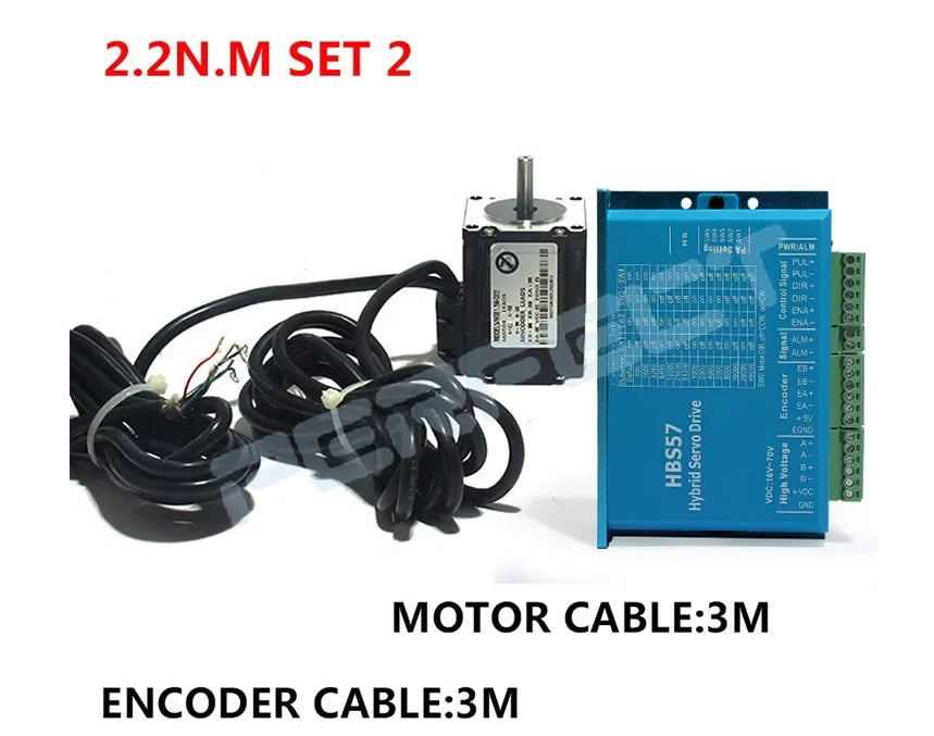 Nema 23 Stepper Motor 2.2N.m 57 Hybrid Closed Loop 2-phase 99MM Servo Motor 57HSE2.2N+HBS57 Driver Wholesale