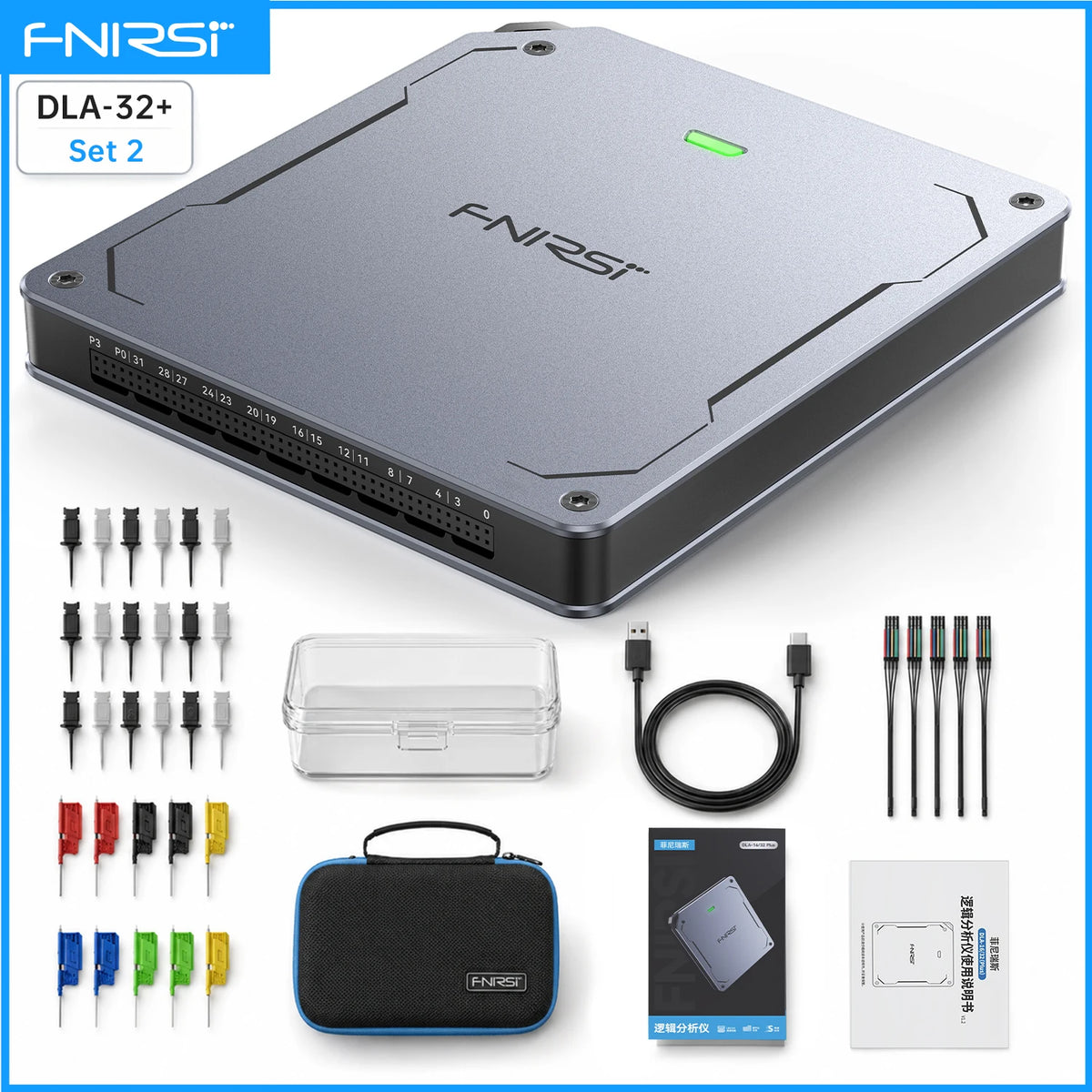 FNIRSI DLA-16/32 Plus USB Logic Analyzer 16/32 Channels 1GHz Sampling Rate USB3.0 4Gbit Memory 120+ Protocol Decoding Analyzer