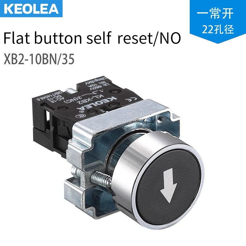 XB2 Series Metal Button Switch Self Reset Small Mushroom Head Middle Seat Emergency Stop 22mm Knob Key Start Inching Power on