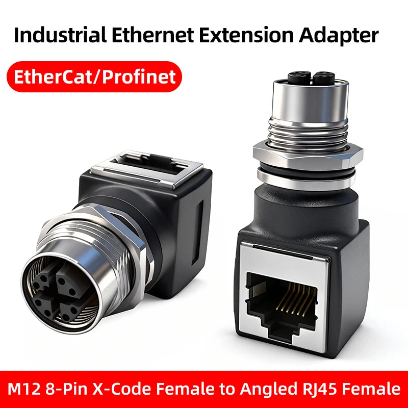 BYXGD M12 X-Code 8Pin A-Code D-Code 4Pin to RJ45 Panel Mount Adapter IP67 Waterproof Ethernet Connector Straight Angled Type