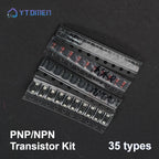 350Pcs SMD Transistor & Diode Assorted Kit 1N4148/M1/S901x/S8550/S8050/2N2222/2N3904 SOT-23 PNP/NPN for Electronics Repair
