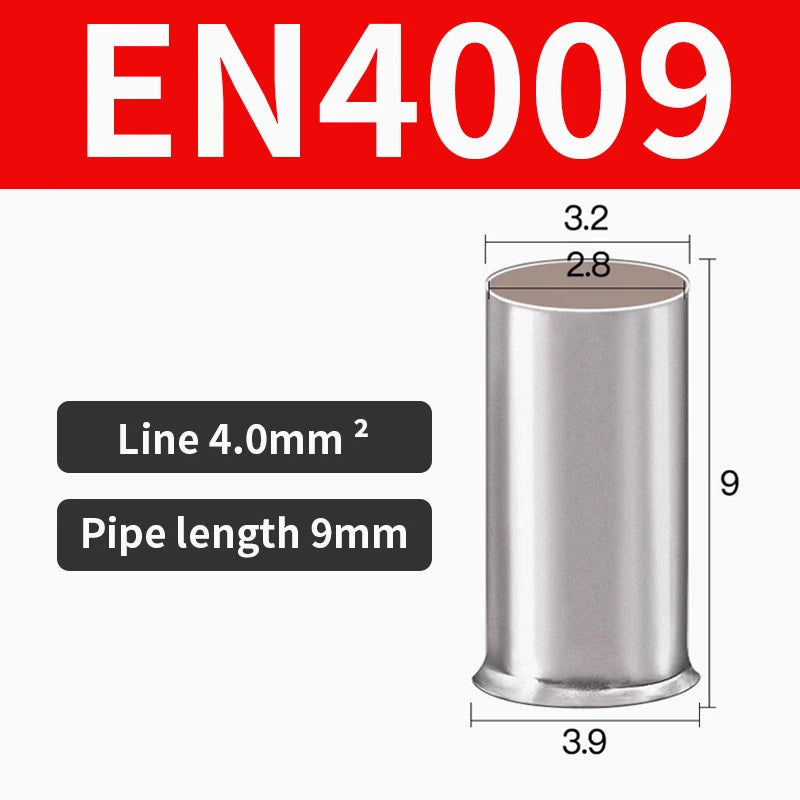 100/200pcs EN tube type plug wire nose cold pressed terminal block copper wire pair connector wiring tube