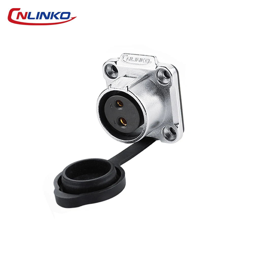 CNLINKO Industrial Waterproof IP68 2 Pin Automotive 20A AC DC Power Connector Outdoor Electrical Cable Connector LED Lighting