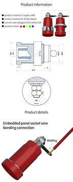 QSS 10pcs 4mm Safety Banana Socket Panel Socket Banana Plug Jack Electrical Connector Tool