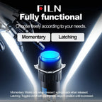 FILN 16mm 5-Unit LED Push Button Switch Momentary Latching Plastic Button 5pins Red Green Blue 12V 24V 220V Industrial Equipment