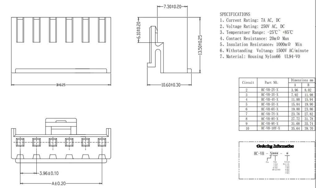 50/100PC SH/PH/XH 1.0mm 1.25mm 1.5mm 2.0mm 2.54mm Housing Shell Connector 2/3/4/5/6/7/8/9/10P 1.0 1.25 2.0 2.54 Plastic Plug
