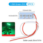 5pcs High Brightness 1.5W 5V LED 5730 SMD Color Lamp Bead Light Board Bulb With Line Red Yellow Green Blue Warm White Light