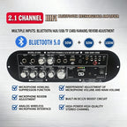 2.1 Channel Bluetooth 5.0 Amplifier Board High-Power HiFi Subwoofer Digital Amplifier Board for Home and Outdoor Sound Systems