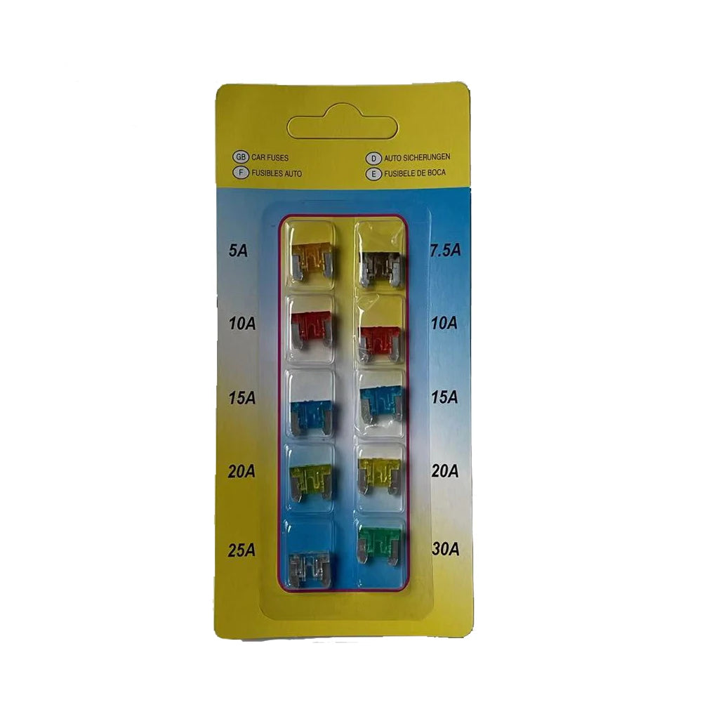 10PCS Car Insurance Fuse Kit Amplifier Clip Combination Car Blade Fuse Set with Inspection Circuit Electric Pen Fuse Repair Part