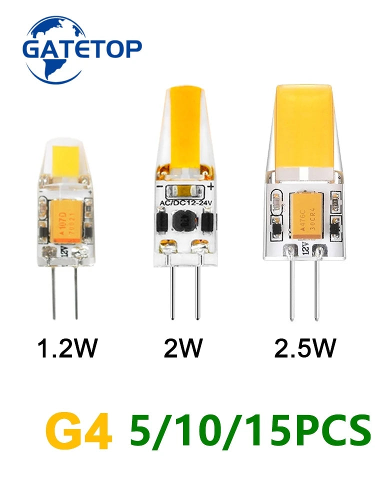 New Product LED Silica Gel Mini G4 Bulb AC/DC 12V COB Warm White Light Without Stroboscopic Replacement of 20W Halogen Lamp