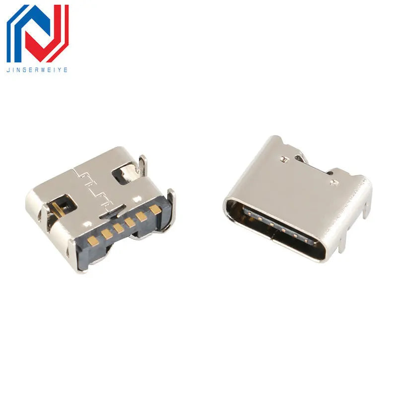 20/10/5pcs 6 Pin SMT Socket Connector Micro USB Type C 3.1 Female Placement SMD DIP For PCB Design DIY High Current Charging