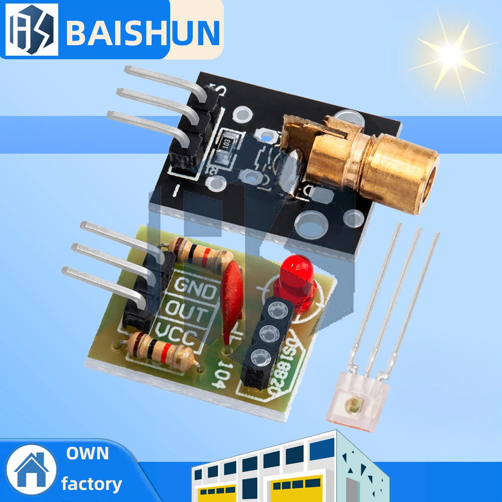 KY-008 650nm Laser Transmitter Module with Laser Sensor Module Non-Modulator Tube Laser Receiver Module Kit