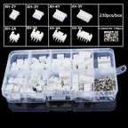 230PCS XH2.54 2/3/4/5p Housing+Straight Pin+Terminal 2.54mm Male And Female Housing Kit Pin Connector Terminal Connector Kit