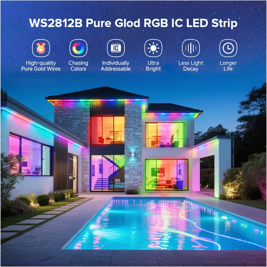 5050 RGB LED Strip Addressable DC 5V 3pin WS2812B IC 30 LEDs/M 60LEDs/M IP30 IP65 Lamp Waterproof Light Tape Chip LED 5M Digital