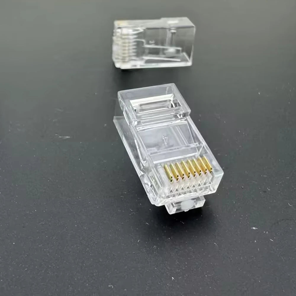 50pcs RJ45 Cat6/Cat5e Connectors Crystal End 8P8C Crimp UTP Standard Ethernet Network Modular Plug No Pass Through