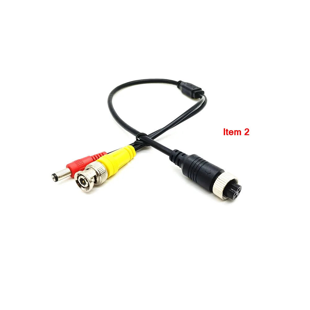 ZSCAM M12 4Pin Aviation Head Extension Cable Adapter Male to BNC Male/Female DC for CCTV Camera Security DVR
