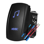 12V 24V Boat Trim Tabs Switch (ON)-OFF-(ON) Momentary Rocker Switch Waterproof Blue Light ON-OFF Toggle Switch With Harness
