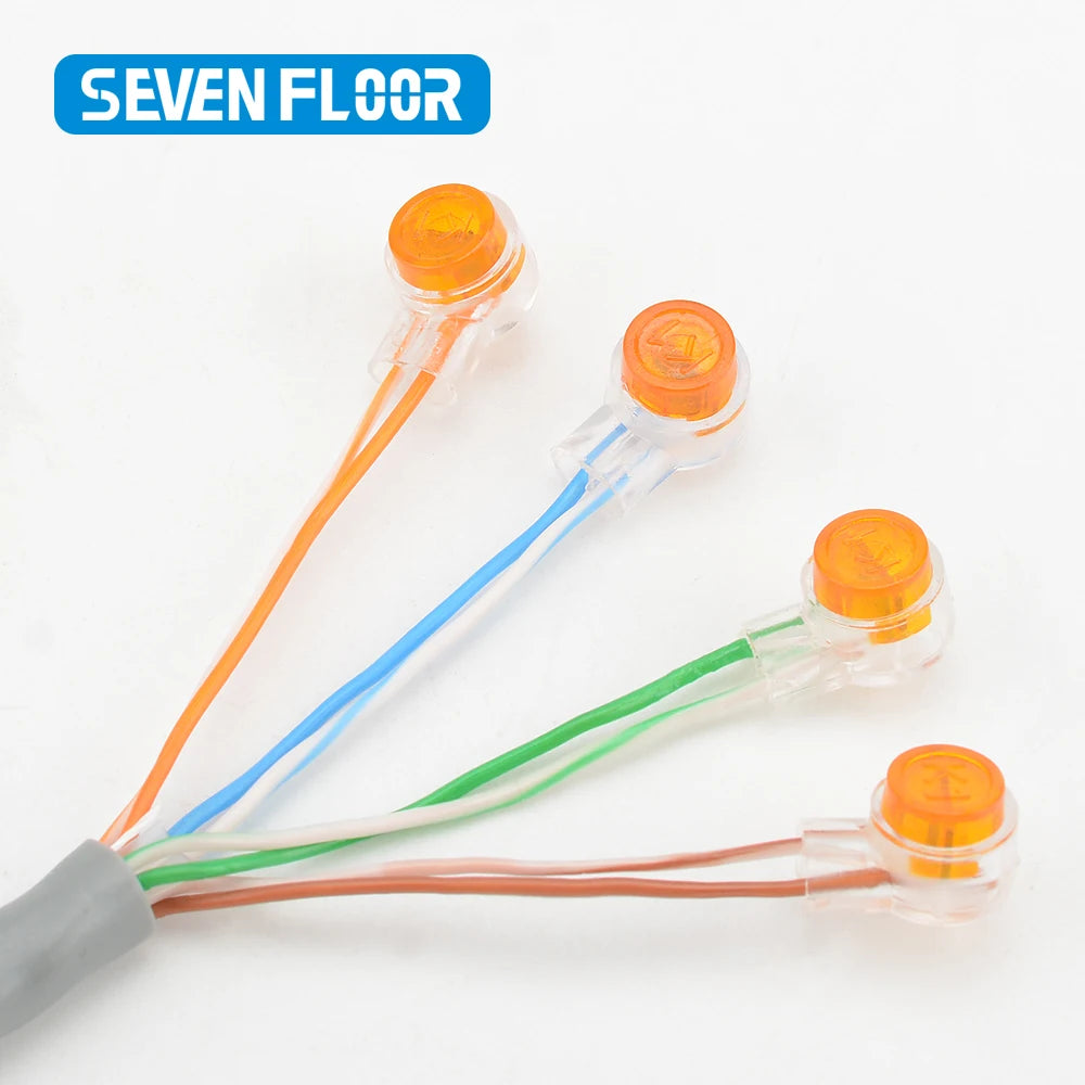 100PCS K1 K2 K3 Connector Wire Splice Connector RJ45 RJ11 Wiring Ethernet Telephone Cable Cord UY2 Network Cable Terminal