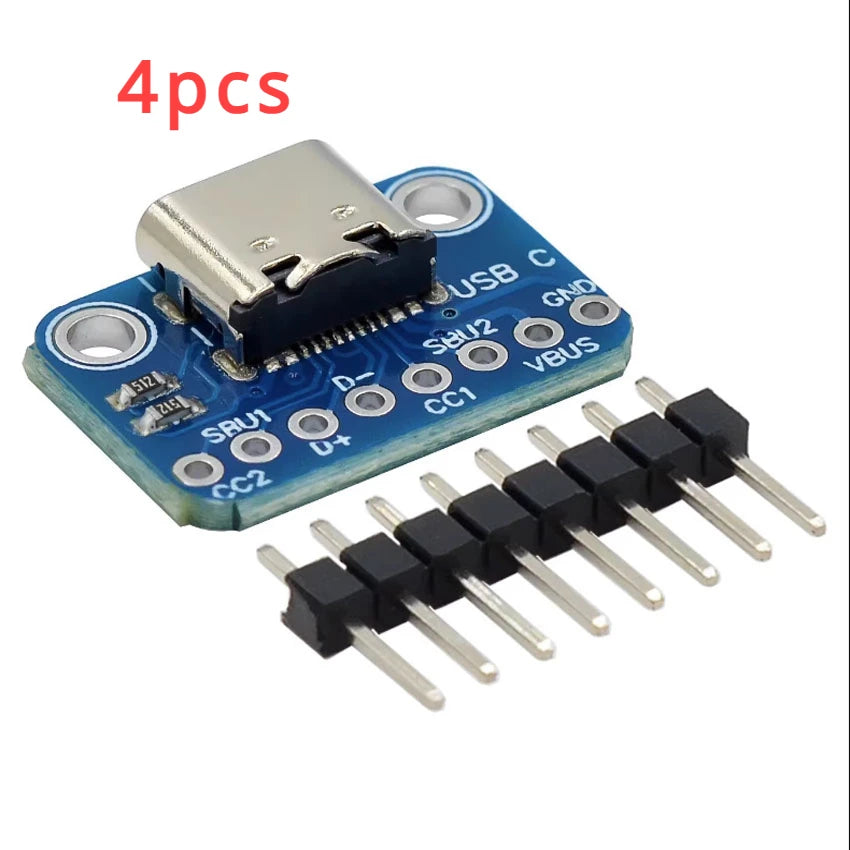 1-10PCS USB TYPE-C conversion board 2.54MM CC1 CC2 5.1K pull-down resistor connection