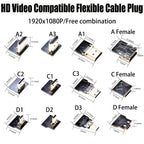 1PCS Ribbon FPV HDMI-Compatible Connector Flexible Flat Cable Raspberry Pi 4 Micro HDMI to HDMI/Mini HDMI Female 90 Degree FFC