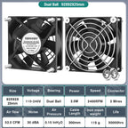EC Axial Fan 60mm 80mm 90mm 120mm Ball Brushless Fan Cooler AC 110V 120V 220V 230V 240V Computer Case Fan 6025 8025 9225 12038