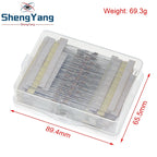 TZT 1/8W 5% 640pcs 64 Values 1R - 10MR 0.125W Carbon Film Resistors Assorted Kit Set