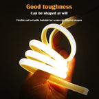 220V Dimmable COB LED Neon Strip Light With Switch/Dimmer EU Power Kit 288Led/M Waterproof 3000K 4000K 6000K Flexible Lamp Decor