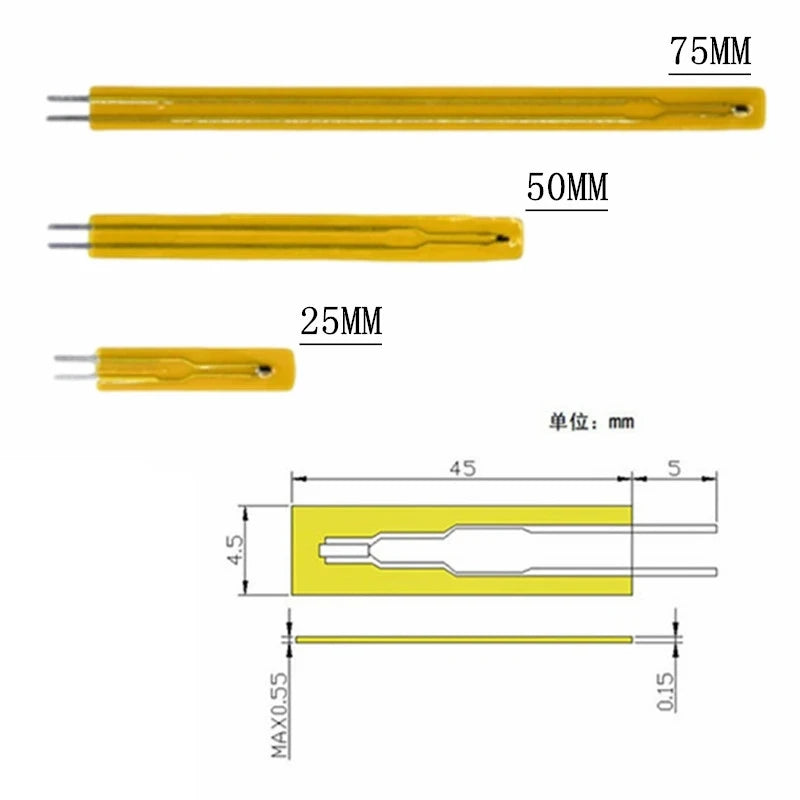 TZW 10PCS NTC Thermistor Temperature Sensor Film Resistance Probe MF55 B3435 B3950 10K 50K 100K 25MM 50MM 75MM